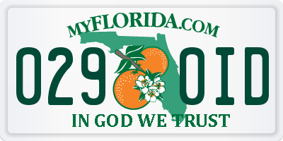 FL license plate 0290ID