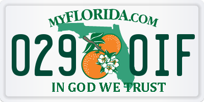 FL license plate 0290IF