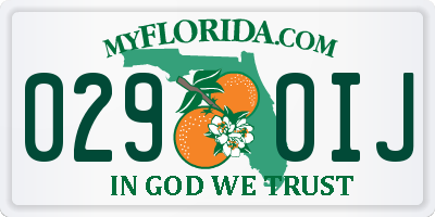 FL license plate 0290IJ
