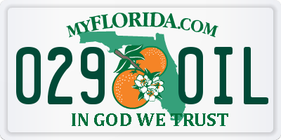 FL license plate 0290IL