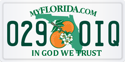 FL license plate 0290IQ