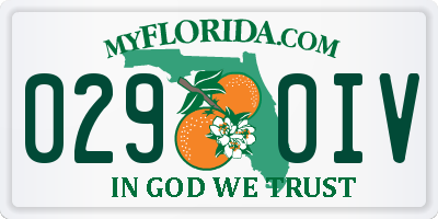 FL license plate 0290IV