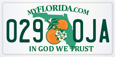 FL license plate 0290JA
