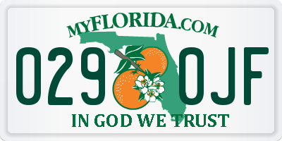 FL license plate 0290JF