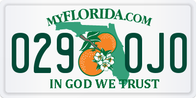 FL license plate 0290JO