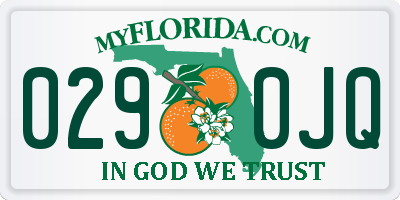 FL license plate 0290JQ