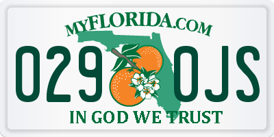 FL license plate 0290JS