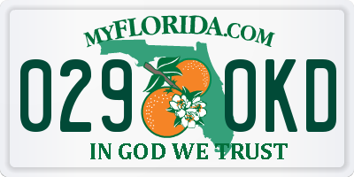 FL license plate 0290KD