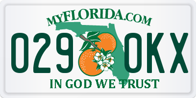 FL license plate 0290KX