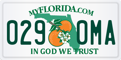 FL license plate 0290MA