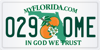 FL license plate 0290ME