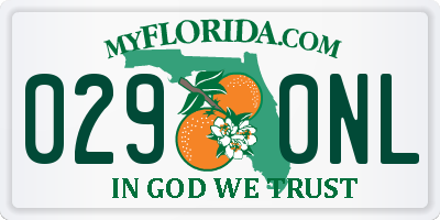 FL license plate 0290NL