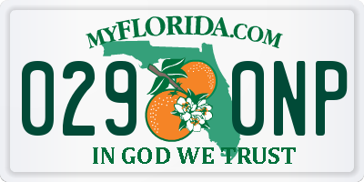 FL license plate 0290NP
