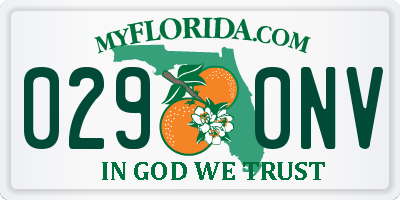 FL license plate 0290NV