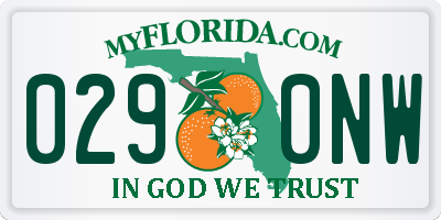 FL license plate 0290NW