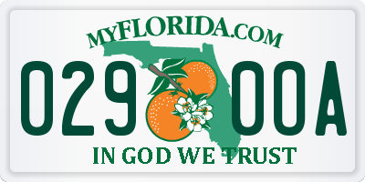 FL license plate 0290OA
