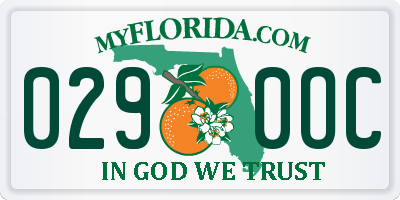 FL license plate 0290OC