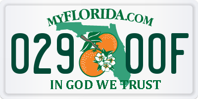 FL license plate 0290OF