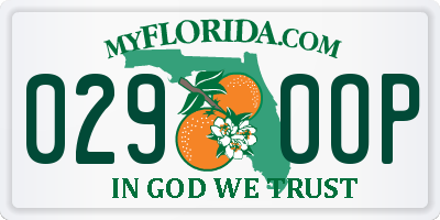 FL license plate 0290OP