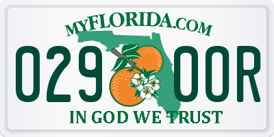 FL license plate 0290OR