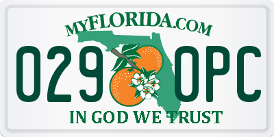 FL license plate 0290PC