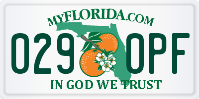 FL license plate 0290PF