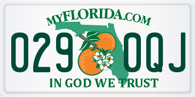 FL license plate 0290QJ