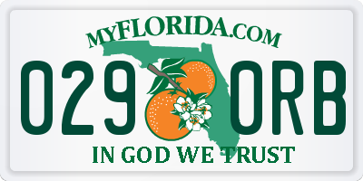 FL license plate 0290RB