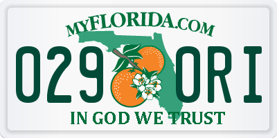 FL license plate 0290RI