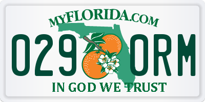 FL license plate 0290RM