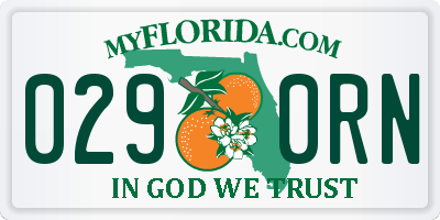 FL license plate 0290RN
