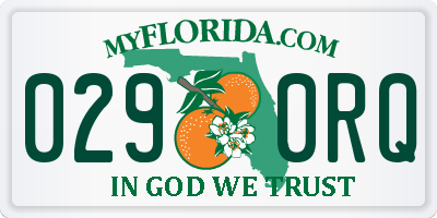 FL license plate 0290RQ