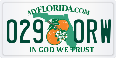 FL license plate 0290RW