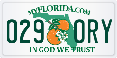 FL license plate 0290RY
