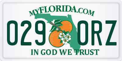 FL license plate 0290RZ