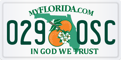 FL license plate 0290SC