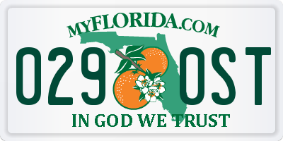 FL license plate 0290ST
