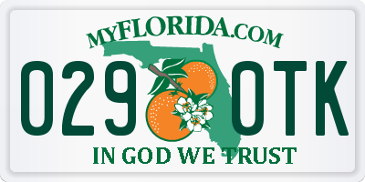 FL license plate 0290TK