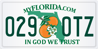 FL license plate 0290TZ