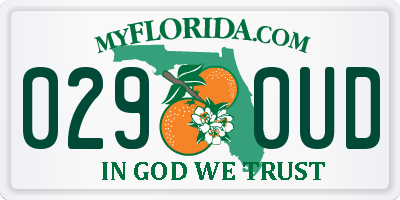 FL license plate 0290UD