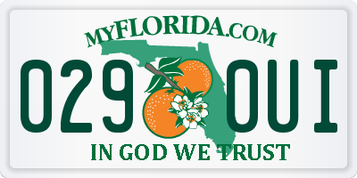 FL license plate 0290UI