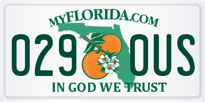 FL license plate 0290US