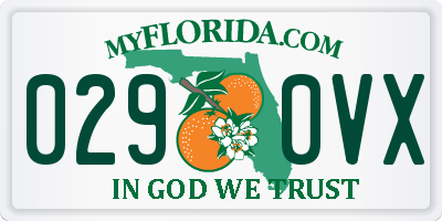 FL license plate 0290VX