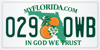 FL license plate 0290WB