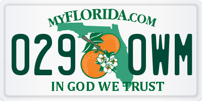 FL license plate 0290WM