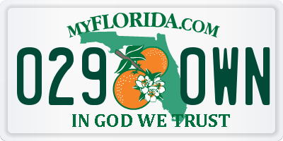 FL license plate 0290WN