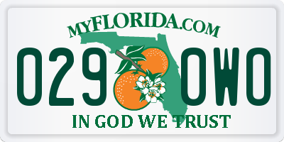 FL license plate 0290WO