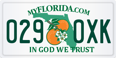 FL license plate 0290XK