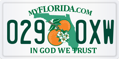FL license plate 0290XW