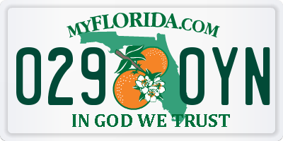 FL license plate 0290YN